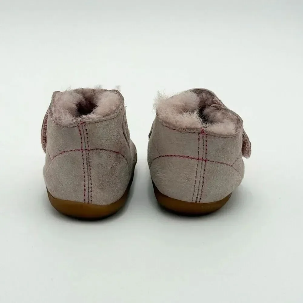 See Kai Run Infant Girls Avery Shearling First Walker Booties Hook and Loop Pink